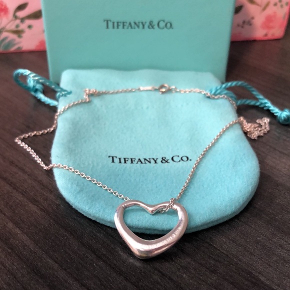 Tiffany & Co. Jewelry - Tiffany & Co. Open Heart Elsa Peretti Vintage Sterling Silver Necklace